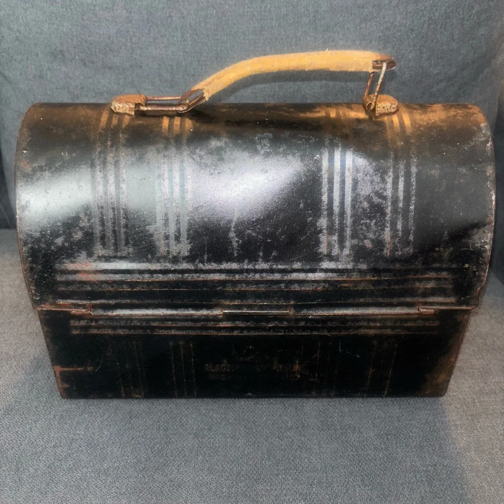Vintage 1940’s Black Men's Metal Lunchbox